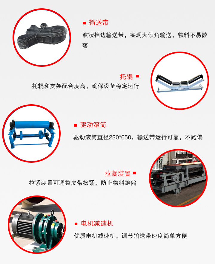 大傾角皮帶輸送機細(xì)節(jié)圖